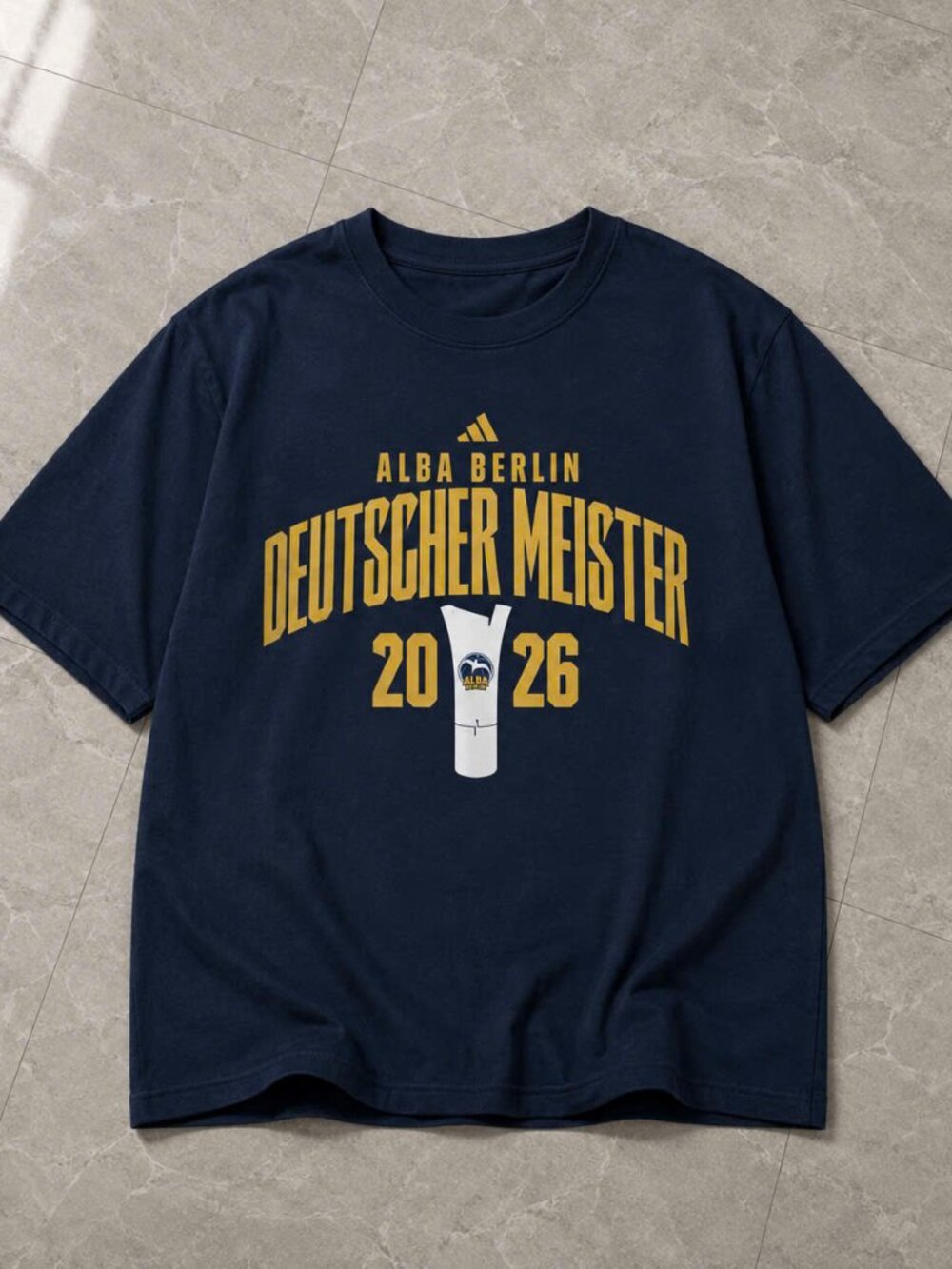 ALBA Berlin Deutscher Meister 2026 Champions Trophy T-Shirt Navy